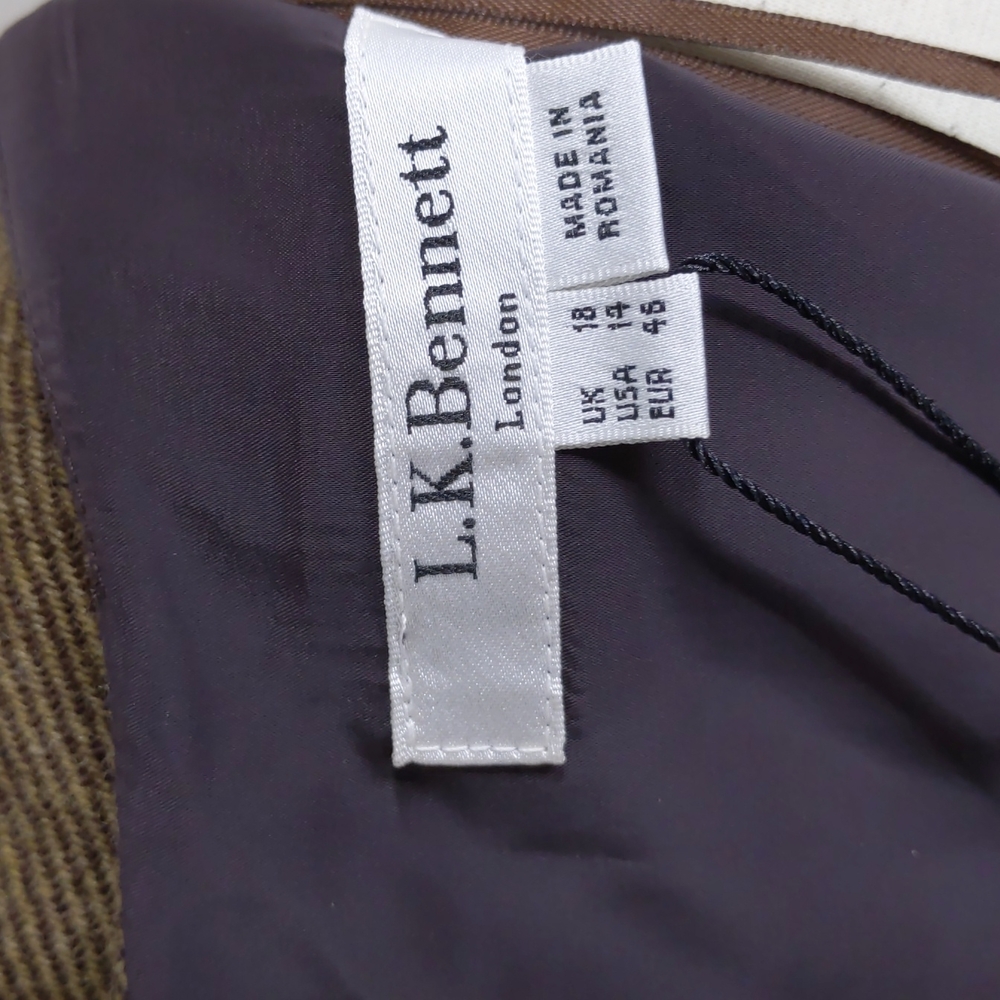 LK Bennett Olive Green Wool Sheath Dress - Picture 6 of 7